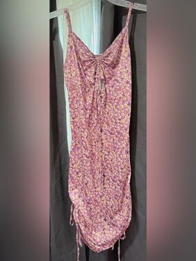 SHEIN Lavender Floral Wide-Leg Jumpsuit